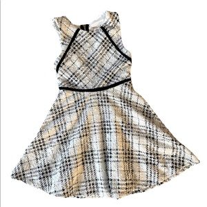 SALLY MILLER dress plaid white and black -size 10